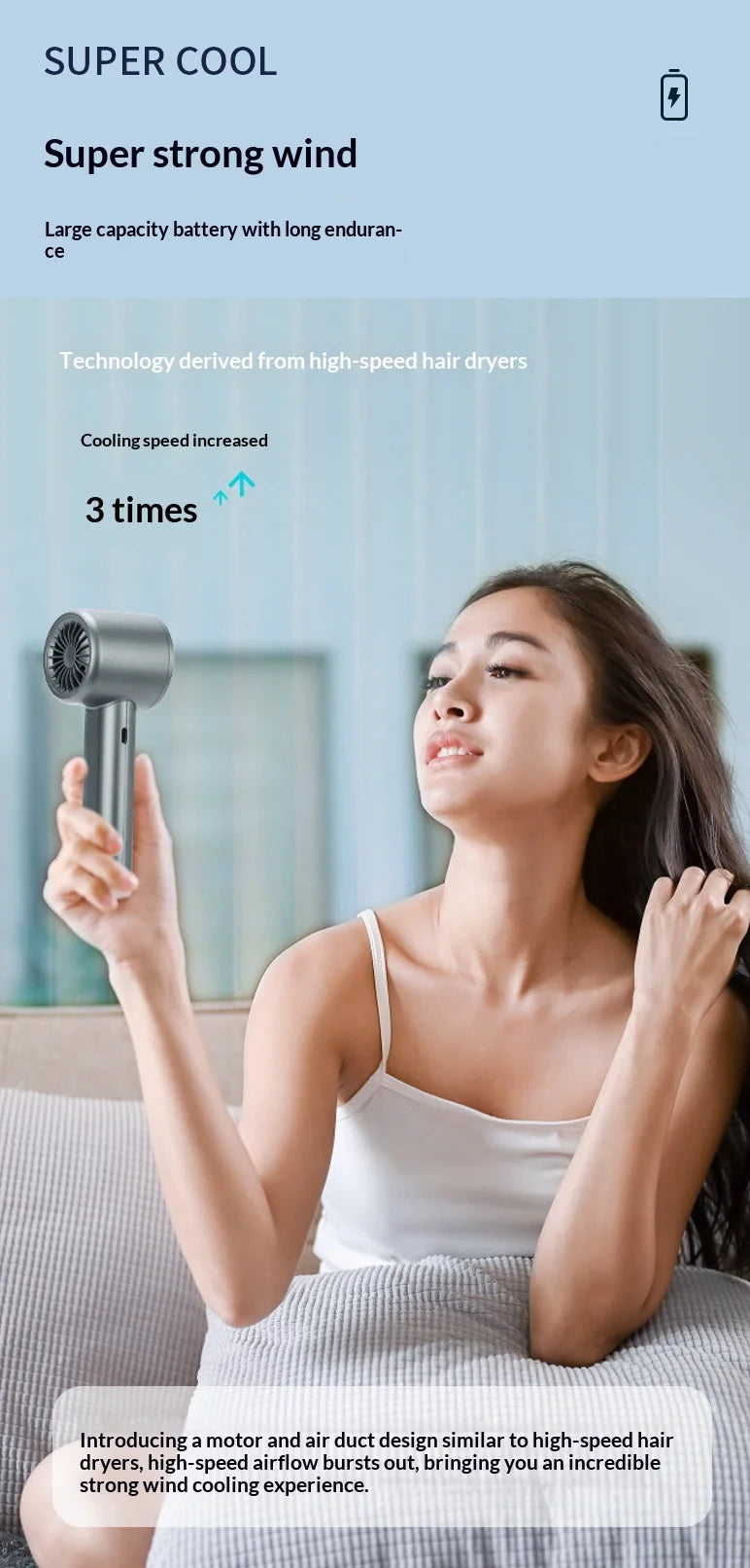 BreezeMax™ Turbo Handheld Fan