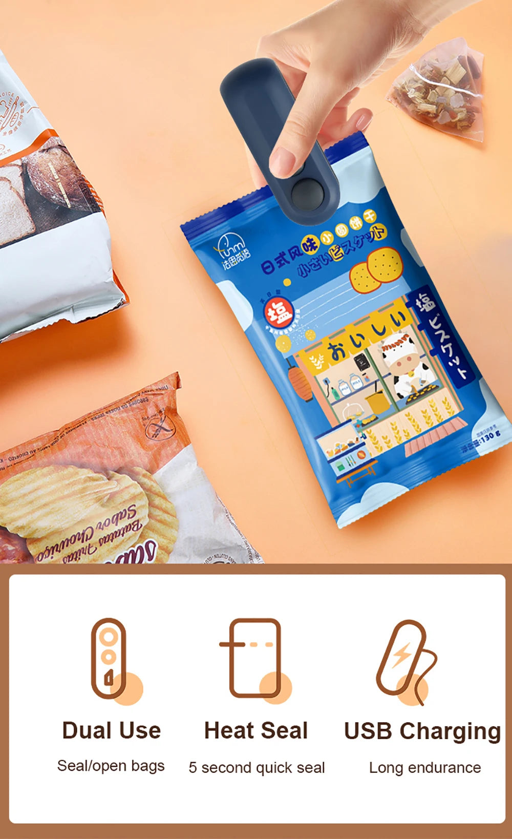 SealFresh™ Pro 2-in-1 Rechargeable Bag Sealer