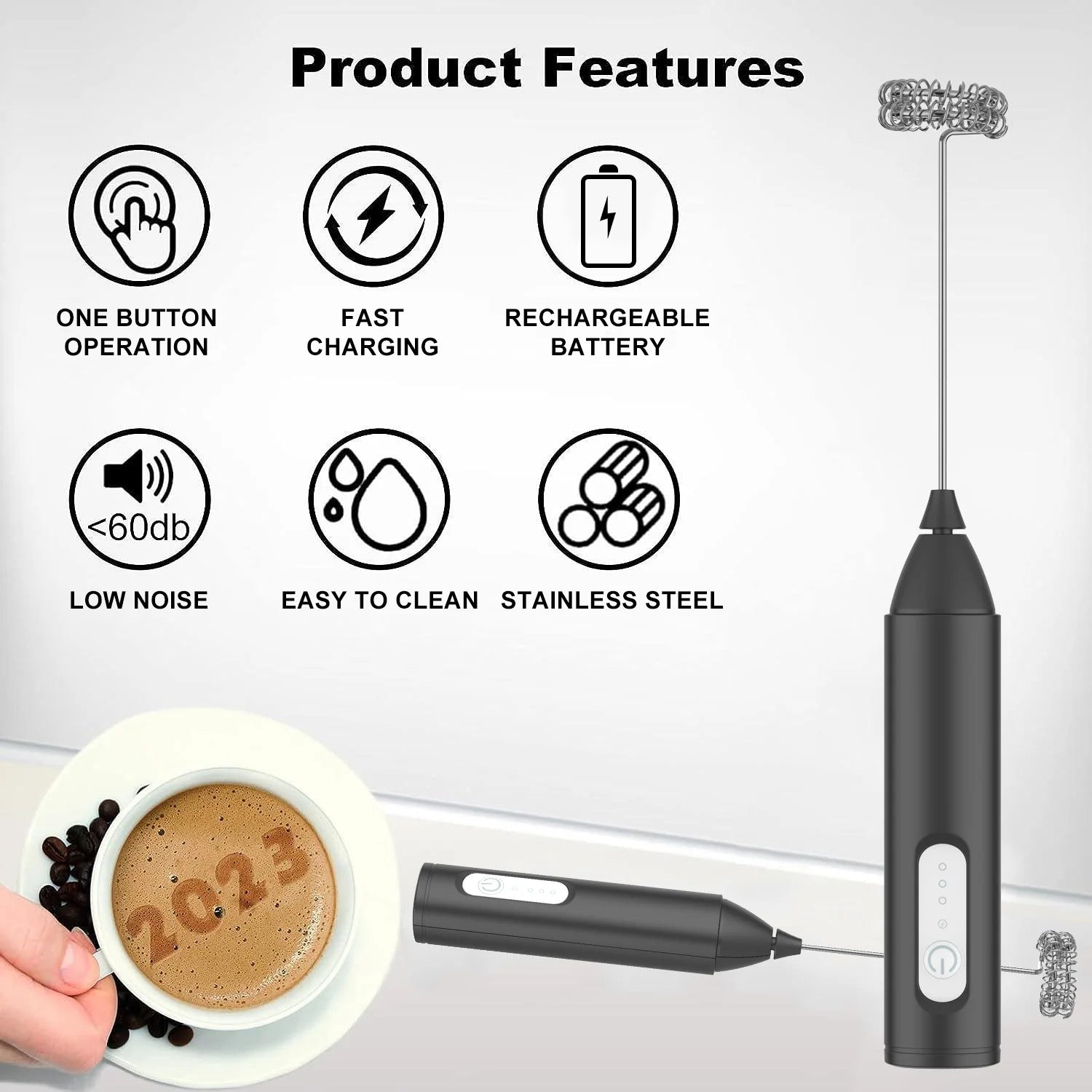 Frothy™ Pro Rechargeable Milk Frother